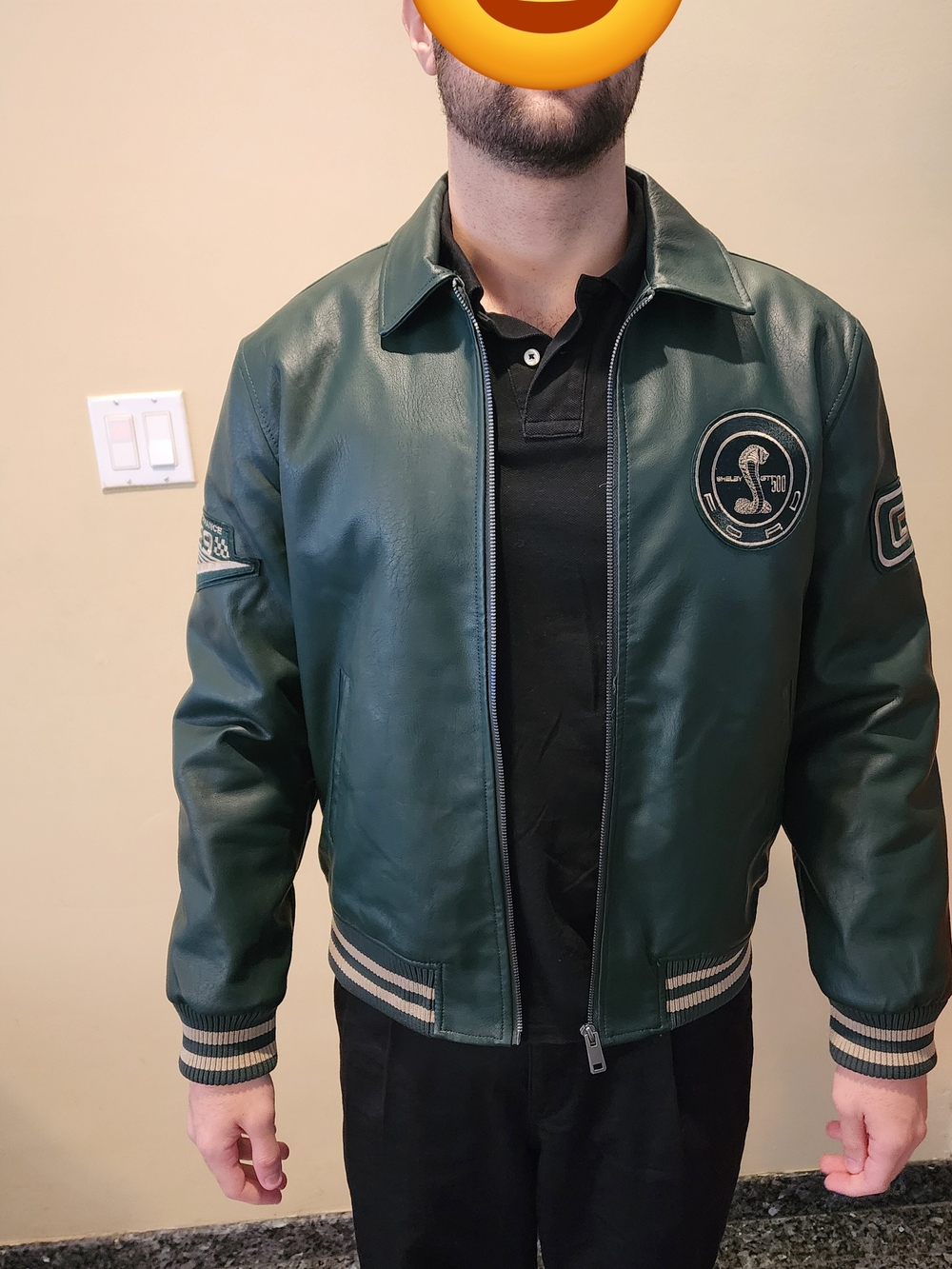 Ford Dark Green Bomber Jacket with Cobra Patch